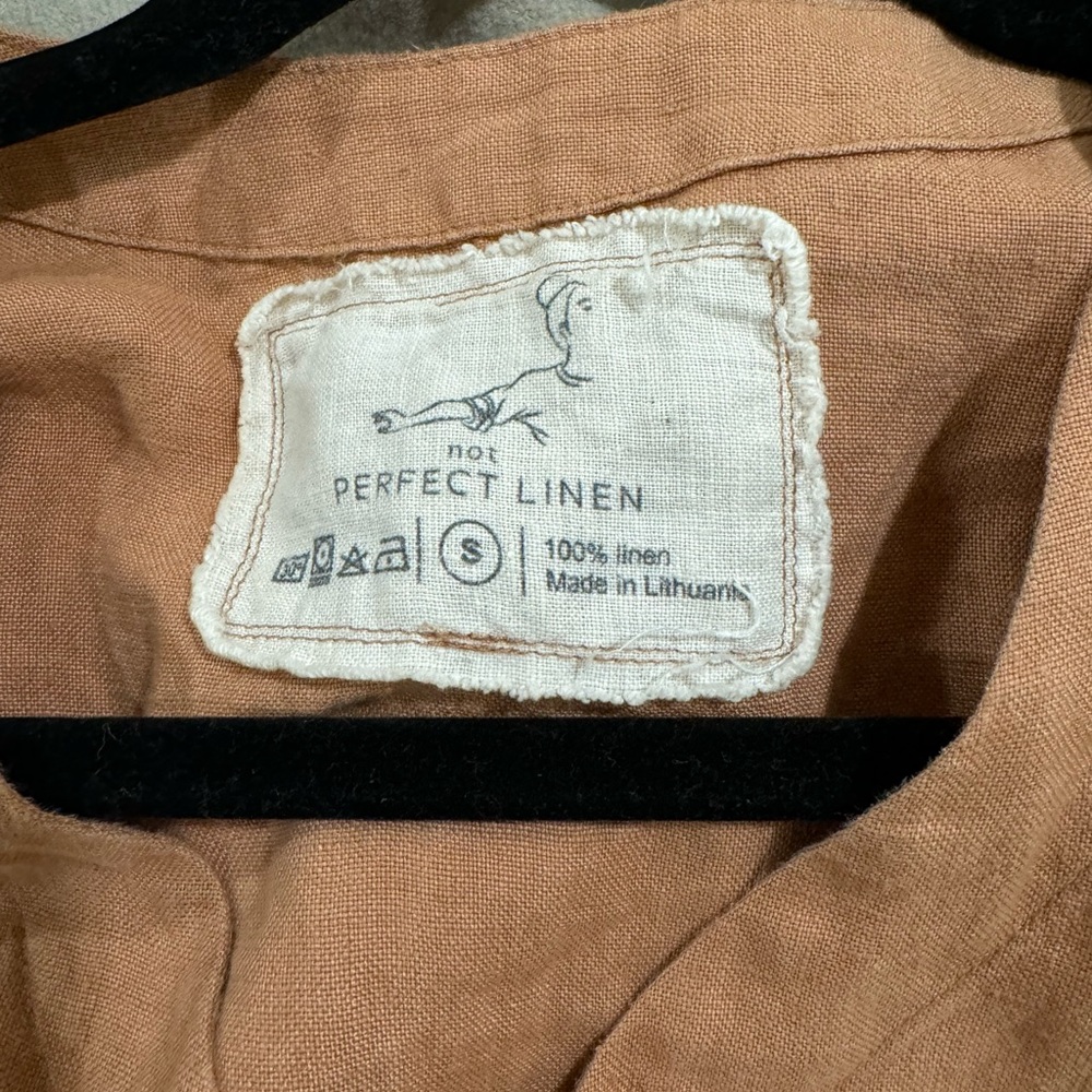 Not Perfect Linen Brass Snaps Dress